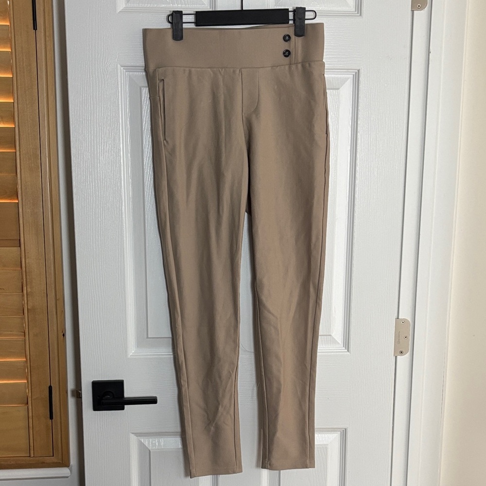 Conceited Tan High-Waisted Stretch Dress Pants